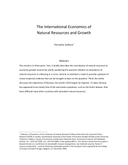 The international economics of natural resources and growth