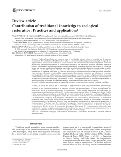 Review article Contribution of traditional knowledge to