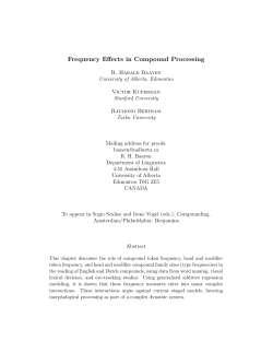 Frequency Effects in Compound Processing