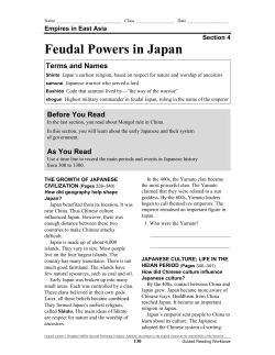 Feudal Powers in Japan - Norwell Public Schools