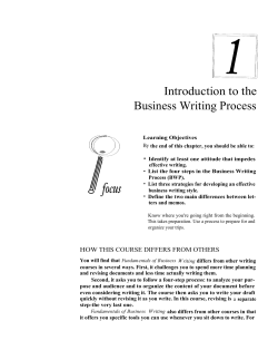 Introduction to the Business Writing Process
