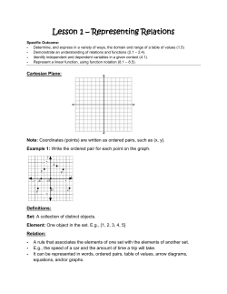 Lesson 1 &ndash; Representing Relations