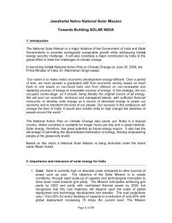 Jawaharlal Nehru National Solar Mission Towards Building
