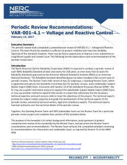 Project 2016-EPR-02 (VAR-001) Recommendations