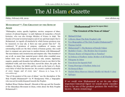 Muhammad - The Geatest of the Sons of Adam