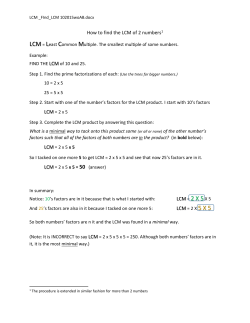 LCM = 2 X 5X 5