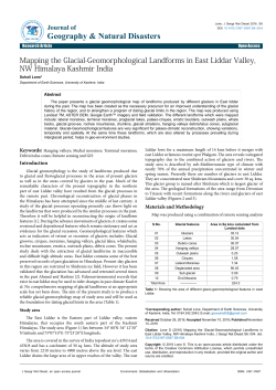 Mapping the Glacial-Geomorphological Landforms in East Liddar