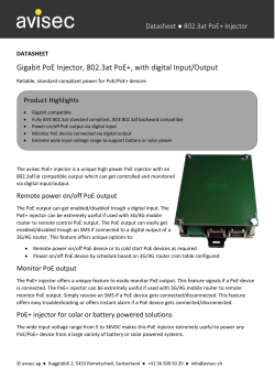Gigabit PoE Injector, 802.3at PoE+, with digital