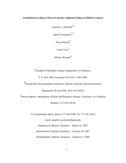 1 Geochemical cycling of silver in marine sediments