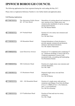 Planning applications received week ending 4th May 2017