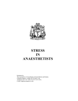 stress in anaesthetists