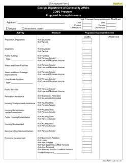 Proposed Accomplishments - Georgia Department of Community