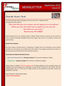 NEWSLETTER - Throne Of Grace Ministries