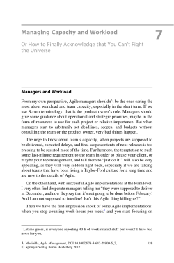 Managing Capacity and Workload