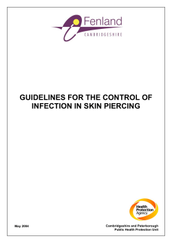 Guidance for the control of infection in skin piercing