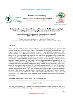 Determination of Fructose, Glucose and Sucrose in Taif Grape using