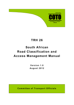 TRH26-SA Road Classification and Access Manual