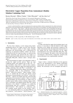 Electrolytic Copper Deposition from Ammoniacal Alkaline Solution