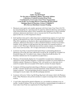 Protocol Yellow Jug Old Drugs® For the states of Michigan, Illinois