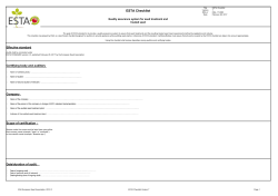 ESTA Checklist - European Seed Association