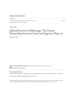 Judicial Review in Midpassage: The Uneasy Partnership between