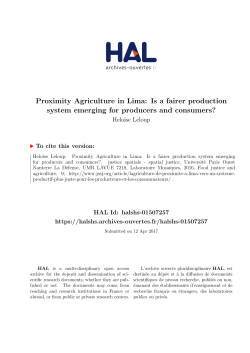 Proximity Agriculture in Lima: Is a fairer production system - Hal-SHS
