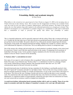 Friendship Fidelity and Academic Integrity