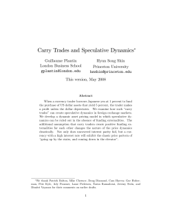 Carry Trades and Speculative Dynamics