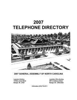 2007 TELEPHONE DIRECTORY - North Carolina General Assembly