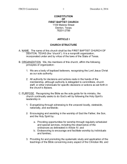 Our Church Constitution