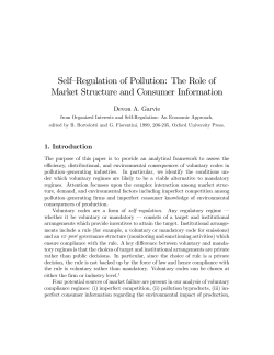 Self&mdash;Regulation of Pollution: The Role of Market Structure and