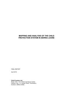 Mapping and Analysis of the Child Protection System in Sierra Leone