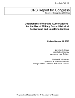 Declarations of War and Authorizations for the