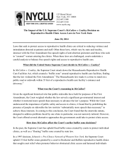 The Impact of the U.S. Supreme Court`s McCullen v. Coakley
