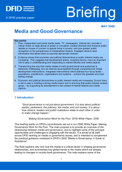Media and good governance, May 2008
