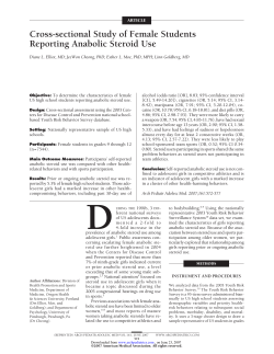 Cross-sectional Study of Female Students Reporting Anabolic
