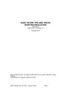 sage 100 erp tips and tricks bank reconciliation