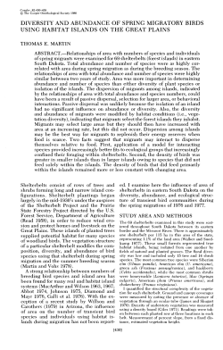 Diversity and Abundance of Spring Migratory Birds Using Habitat