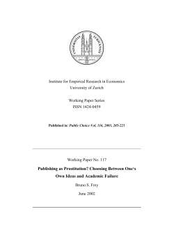 Publishing as Prostitution? Choosing Between One`s Own Ideas and