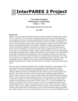 Case Study Proposal Performance Artist Stelarc Focus 1