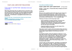 Fuzzy logic jump start