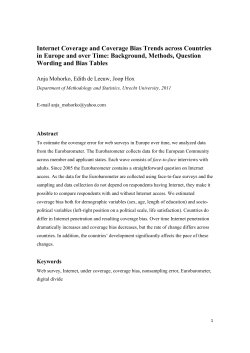 Internet Coverage and Coverage Bias Trends across