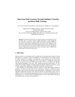 Improving Math Learning Through Intelligent