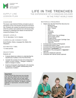 life in the trenches - Canadian War Museum