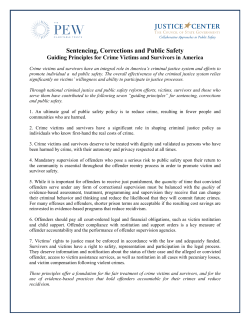 Sentencing, Corrections and Public Safety
