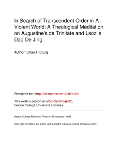 In Search of Transcendent Order in A Violent World: A Theological