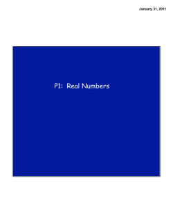 P1: Real Numbers