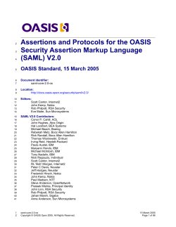 Assertions and Protocols for the OASIS Security Assertion Markup