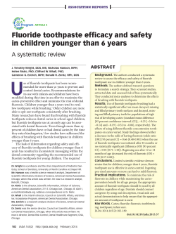 Fluoride toothpaste efficacy and safety in children younger than 6
