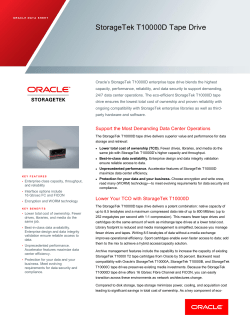 StorageTek T10000D Tape Drive Data Sheet